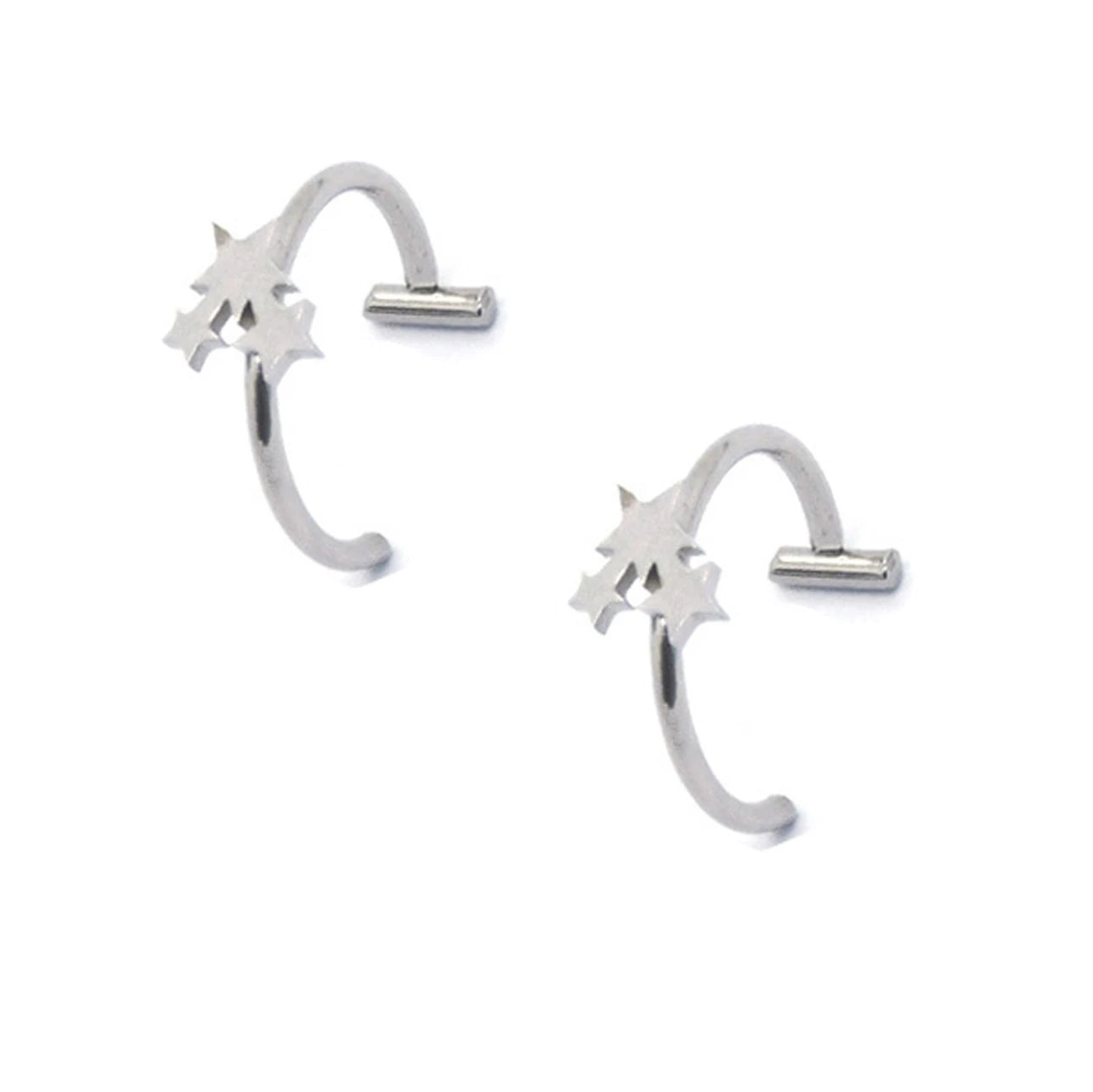 Punk Clip On Lip and Nose Ring Set for Alternative Looks