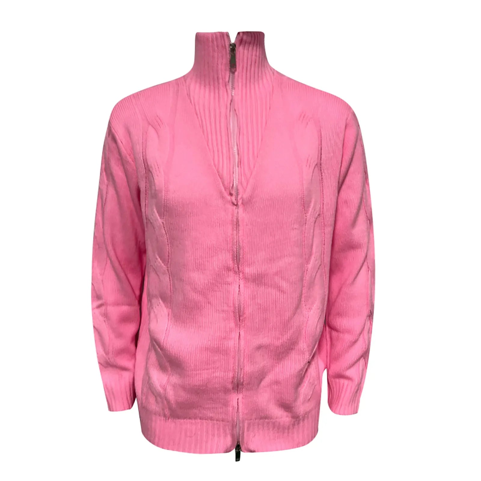 Men's Textured Zip Front Knit Cardigan with Relaxed Casual Hooded Design