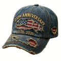 Distressed Denim Baseball Cap Commemorative Embroidered Casual Vintage Outdoor Fashion Hat