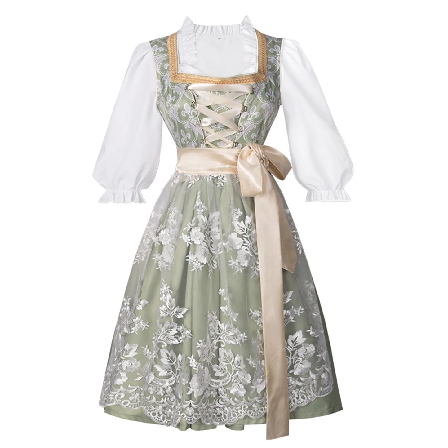 Vintage Floral Cottage Style Midi Dress with Soft Alternative Fashion Aesthetic