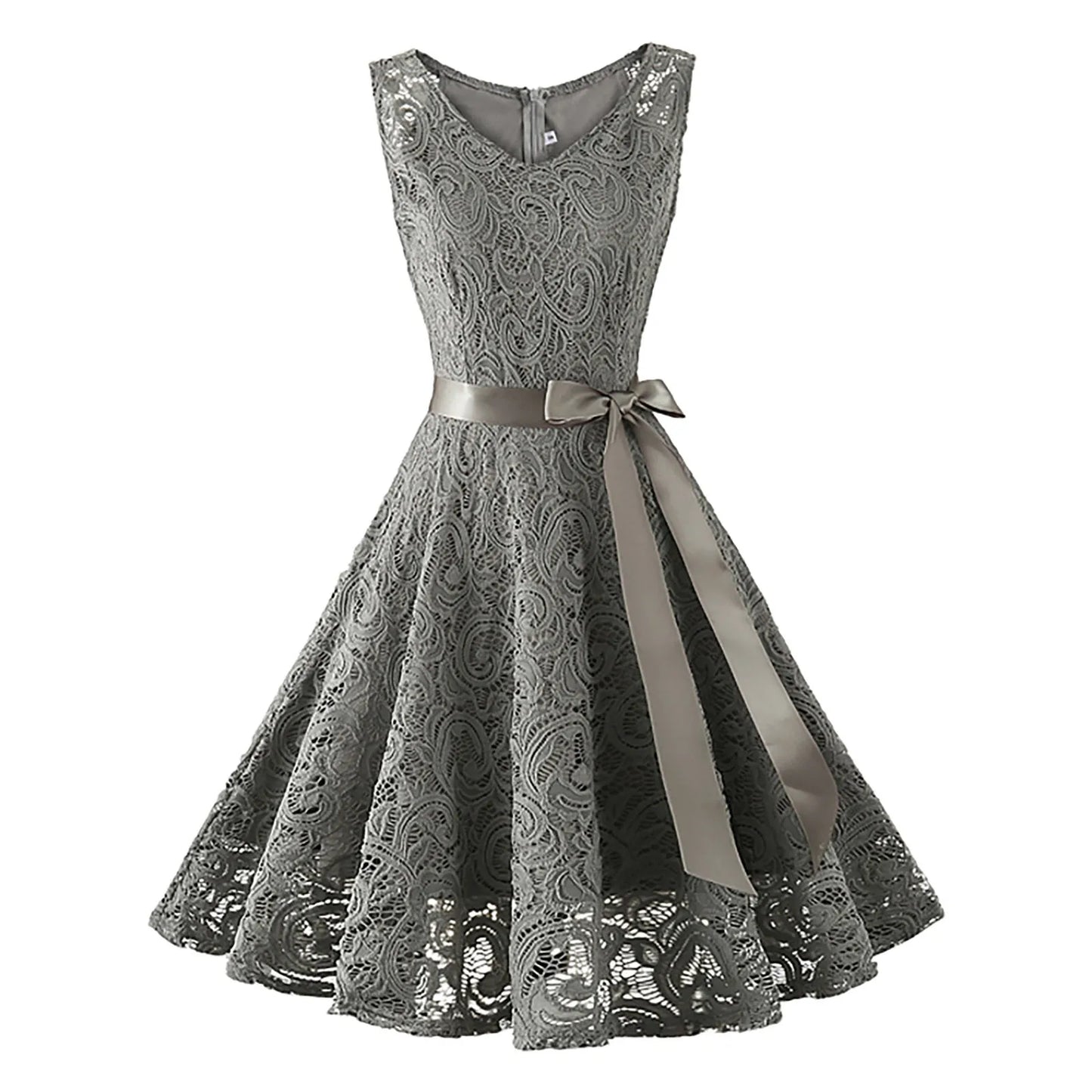 Vintage Lace Flare Dress with Kawaii Gothic Aesthetic