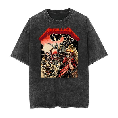 Vintage Anime Goth Battle Scene Streetwear Tee with Manga-Inspired Artwork