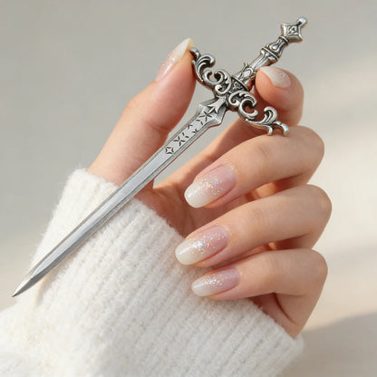 Ornate Sword Hair Stick Gothic Fantasy Inspired Statement Hair Accessory