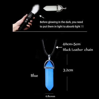 Luminous Crystal Point Pendant Necklace for Cyber Goth and Y2K Styling