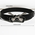 Western Inspired Guitar Buckle Belt for Punk and Y2K Fashion