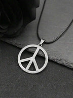 Vintage Peace Symbol Pendant Necklace for Retro Alternative Fashion Styling