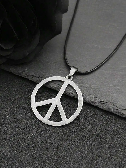Vintage Peace Symbol Pendant Necklace for Retro Alternative Fashion Styling