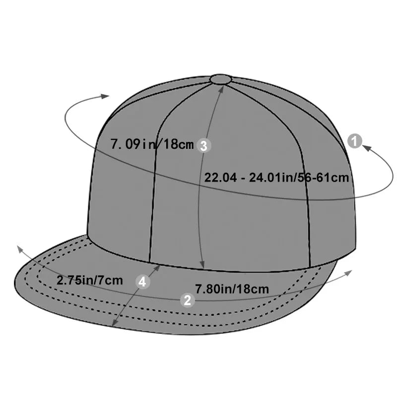 Embroidered Flat Brim Snapback Cap Adjustable Streetwear Hip Hop Baseball Fashion Hat