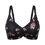 Cheerful Cherry Print Wire-Free Plunge Bra with Scalloped Trim
