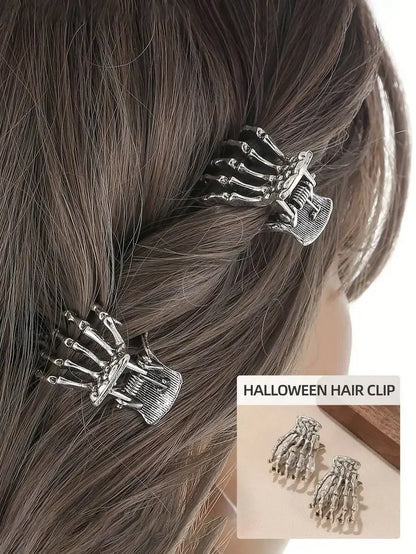 Skeleton Hand Hair Claw Clip Gothic Y2K Statement Fashion Accessory