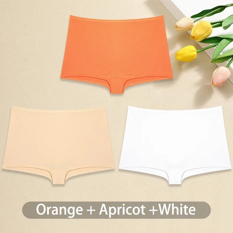 3-Piece Women’s Low-Rise Cotton-Blend Boyshorts Set with Wide Waistband, Short-Leg Silhouette and Classic Solid Colors