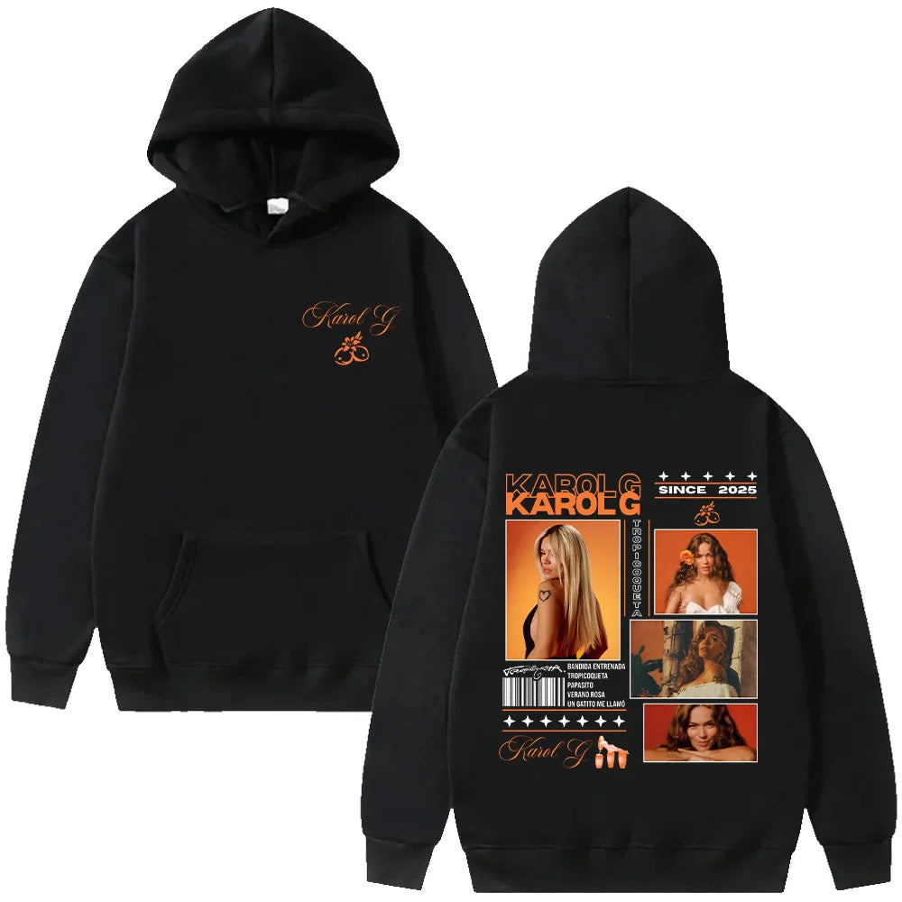 Retro Album Style Graphic Hoodie with Relaxed Streetwear Fit and Back Artwork