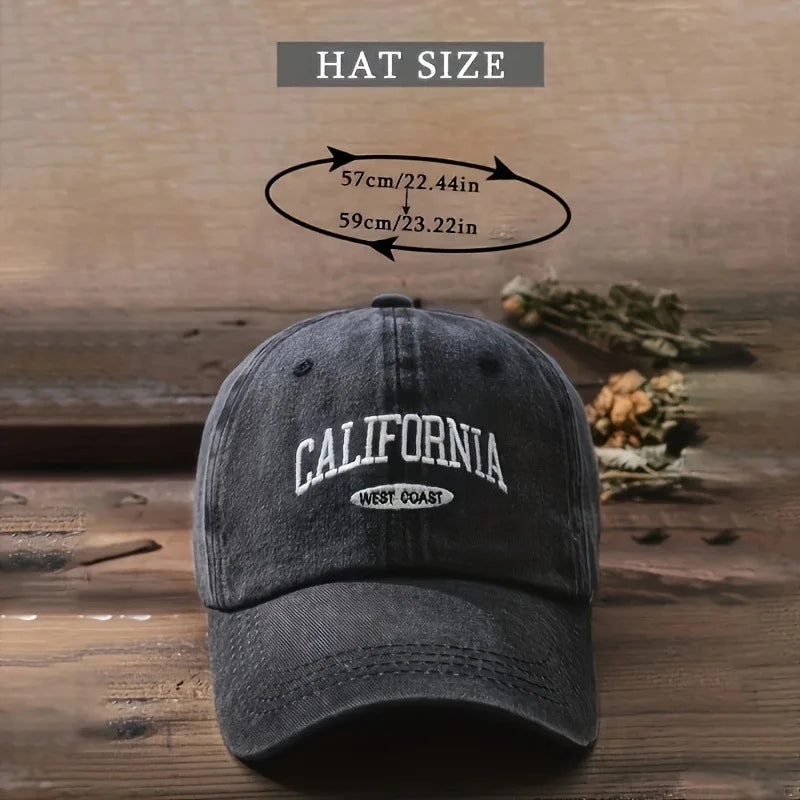 Vintage Washed Cotton Baseball Cap Curved Brim Casual Streetwear Outdoor Fashion Hat