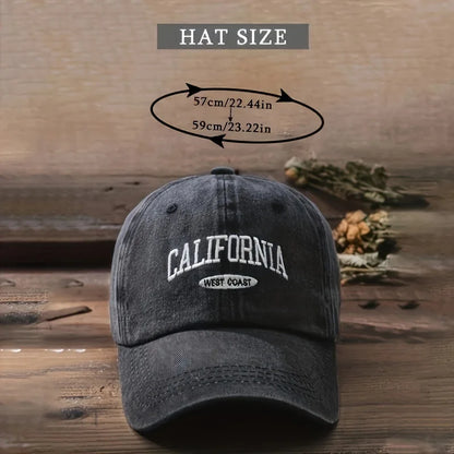 Vintage Washed Cotton Baseball Cap Curved Brim Casual Streetwear Outdoor Fashion Hat