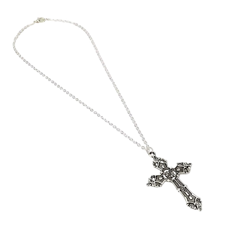 Vintage Gothic Ornate Cross Pendant Necklace for Alternative and Dark Fashion