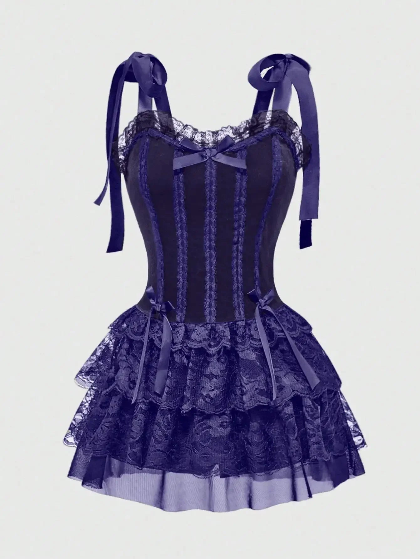 Gothic Corset Ruffle Dress for Alternative Fashion Style - BigCat Streetwear