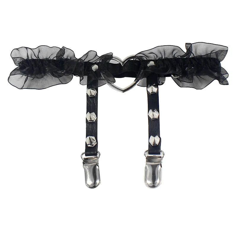 Punk Harness Thigh Garter Belt Alternative Gothic Statement Leg Accessory