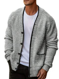 Men's Button Front Knit Cardigan with Relaxed Casual Everyday Fit