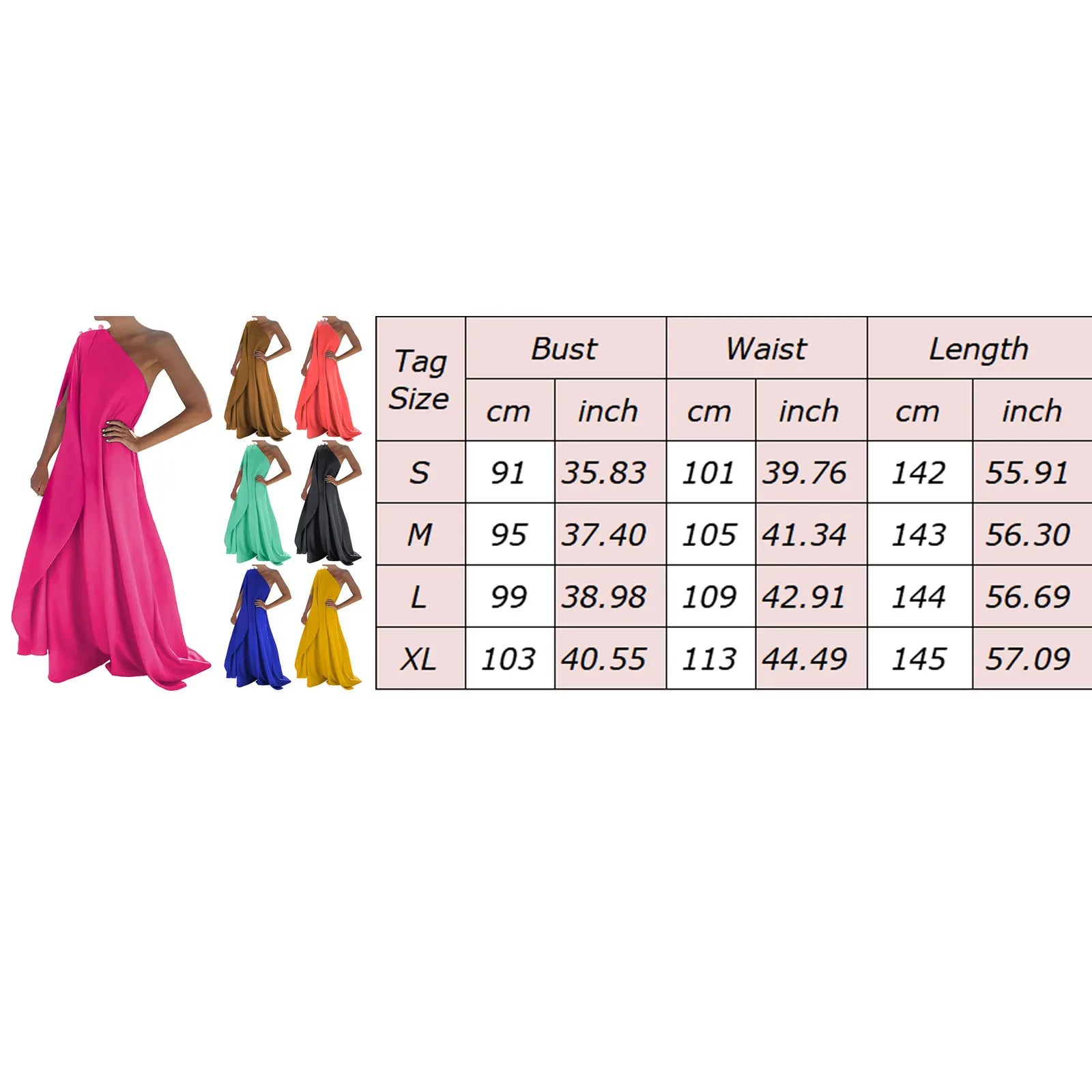 One Shoulder Pleated Maxi Dress with Relaxed Bohemian Silhouette
