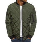 Men's Quilted Bomber Jacket with Lightweight Urban Streetwear Styling