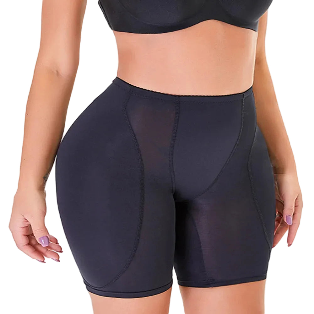 Black Contoured Enhancing Shaping Short with Sheer Side Panels