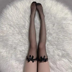 Bow Detail Thigh High Fishnet Stockings Sweet Alternative Fashion Legwear