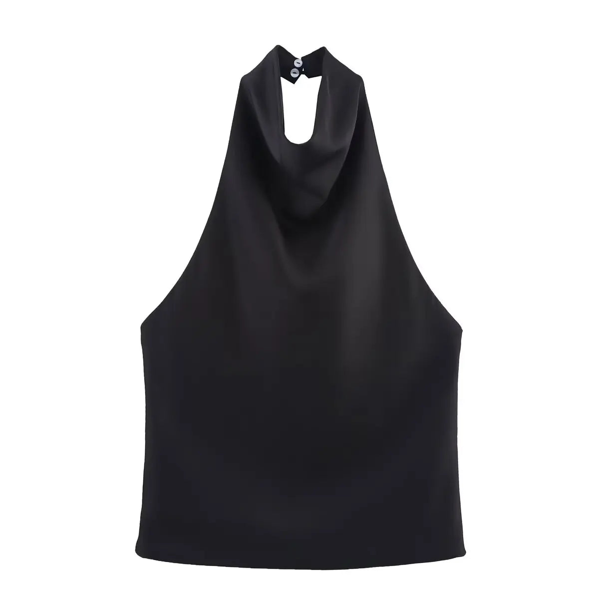 Draped Halter Sleeveless Tank Top with Relaxed Fit Contemporary Streetwear Design