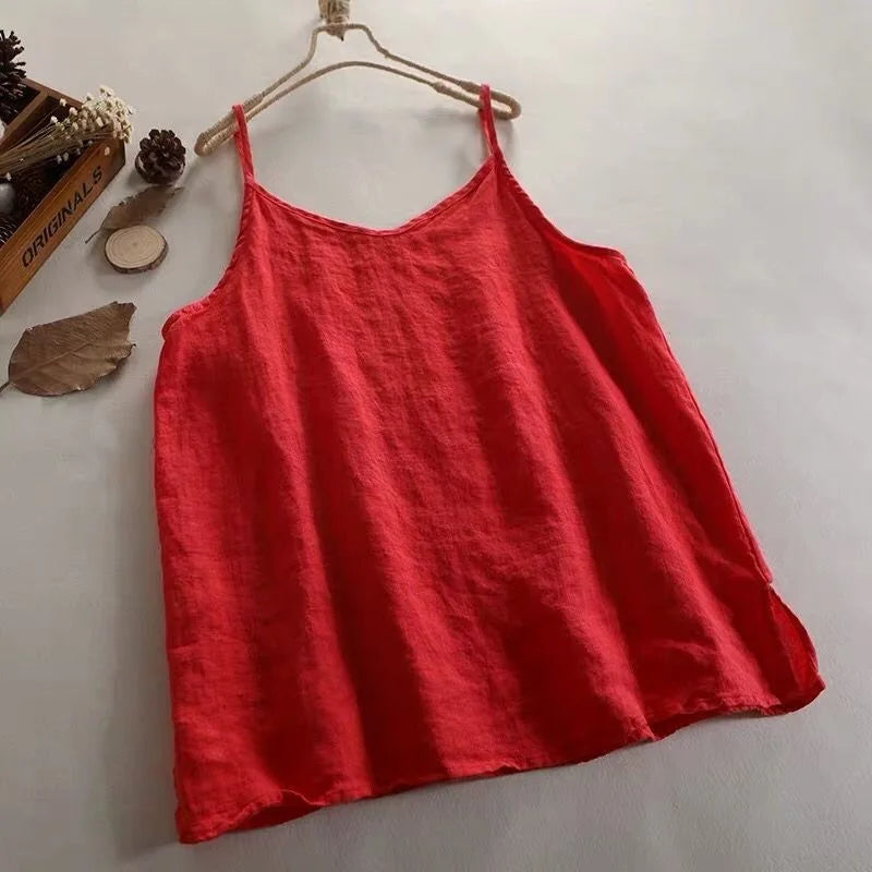 Relaxed V-Neck Camisole Tank Top with Lightweight Everyday Streetwear Styling