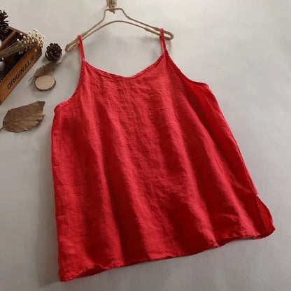 Relaxed V-Neck Camisole Tank Top with Lightweight Everyday Streetwear Styling