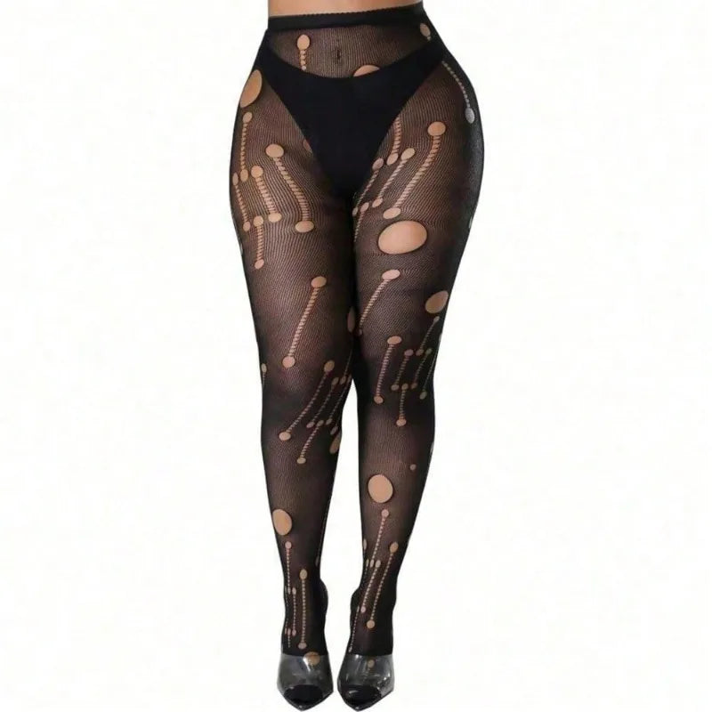 Geometric Pattern Fishnet Tights Alternative Fashion Statement Mesh Pantyhose
