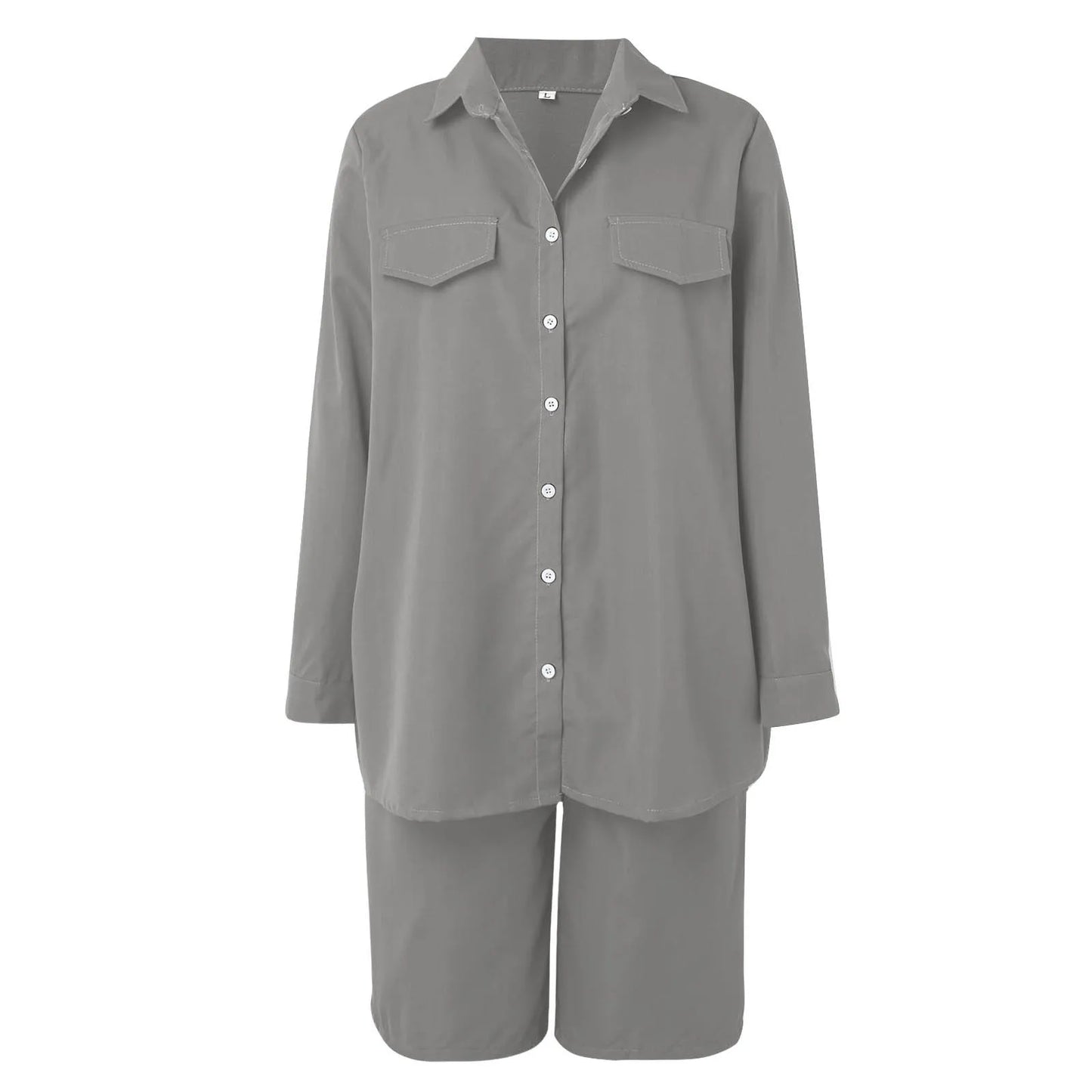 Women's Zip Front Cardigan and Shorts Co-Ord Set Relaxed Summer Outfit