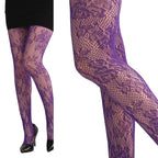 Branch Pattern Lace Fishnet Tights Nature Inspired Alternative Fashion Hosiery