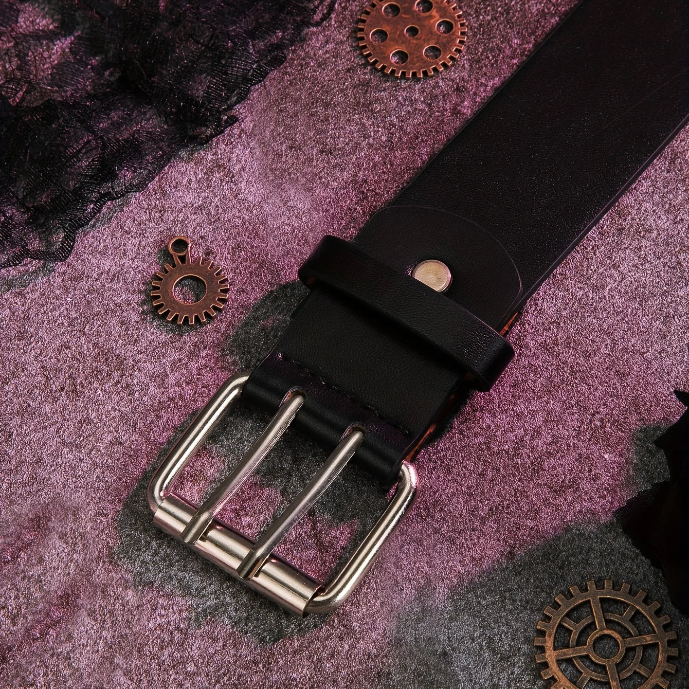 Double Row Rivet Belt for Gothic Punk and Alternative Fashion