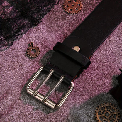 Double Row Rivet Belt for Gothic Punk and Alternative Fashion