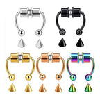 Magnetic Horseshoe Nose Ring for Alternative Punk and Gothic Styling