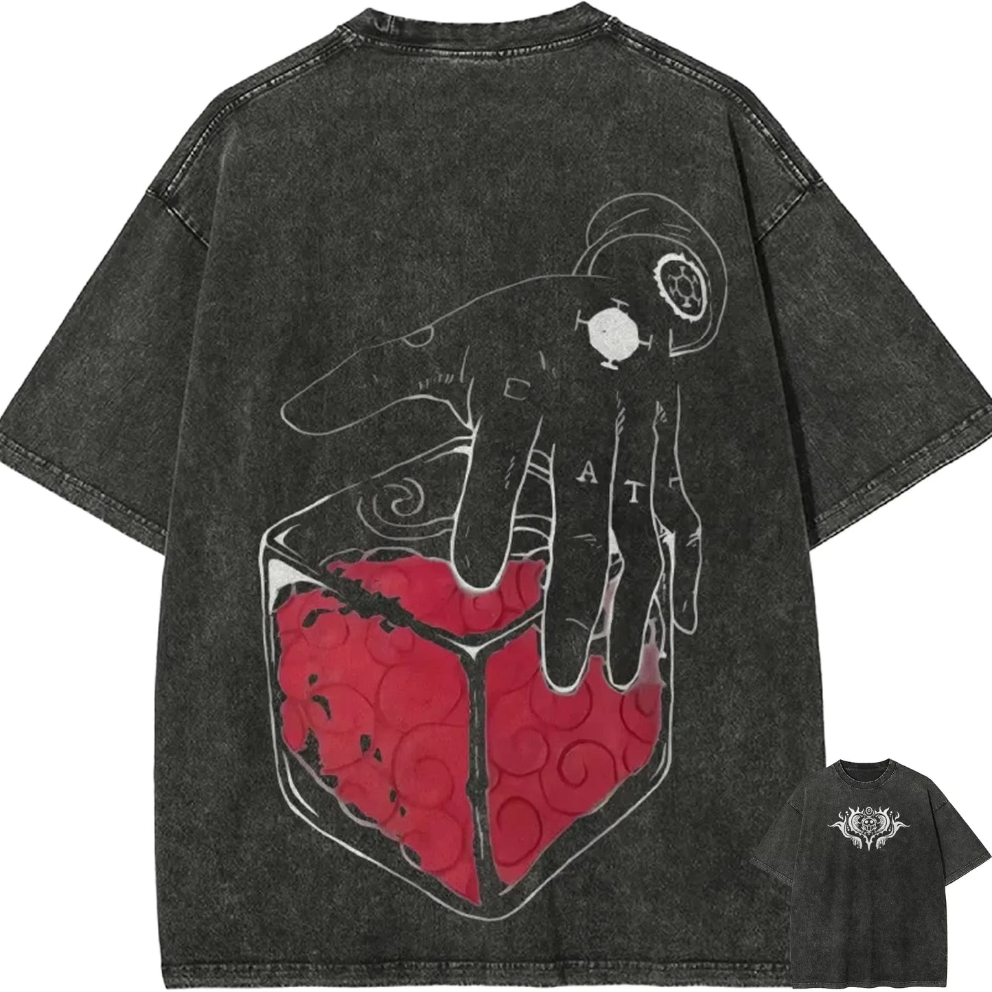 Abstract Manga Art Oversized Vintage Washed Streetwear Graphic T-Shirt