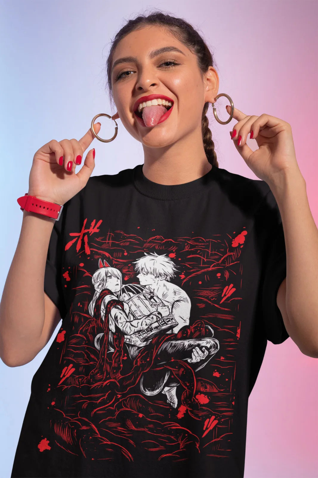 Anime Gothic Berserker Graphic Streetwear T-Shirt with Manga-Inspired Illustration