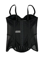 Structured Black Sweetheart Corset Top with Spaghetti Straps