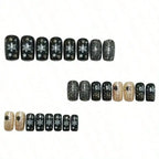 Celestial Snowflake Press On Nails with Gothic Alternative Fashion Details