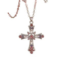 Crystal Cross Pendant Necklace for Gothic Y2K and Dark Feminine Fashion