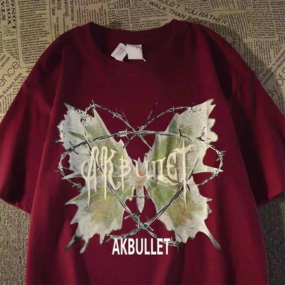 Vintage Inspired Streetwear Graphic T-Shirt with Layered Abstract Artwork and Relaxed Fit