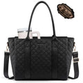 Large Quilted Work Tote Shoulder Bag with Structured Storage Design