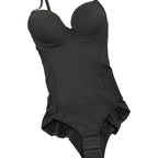 V-Neck Seamless-Looking Bodysuit with Built-In Molded Cups and Adjustable Straps