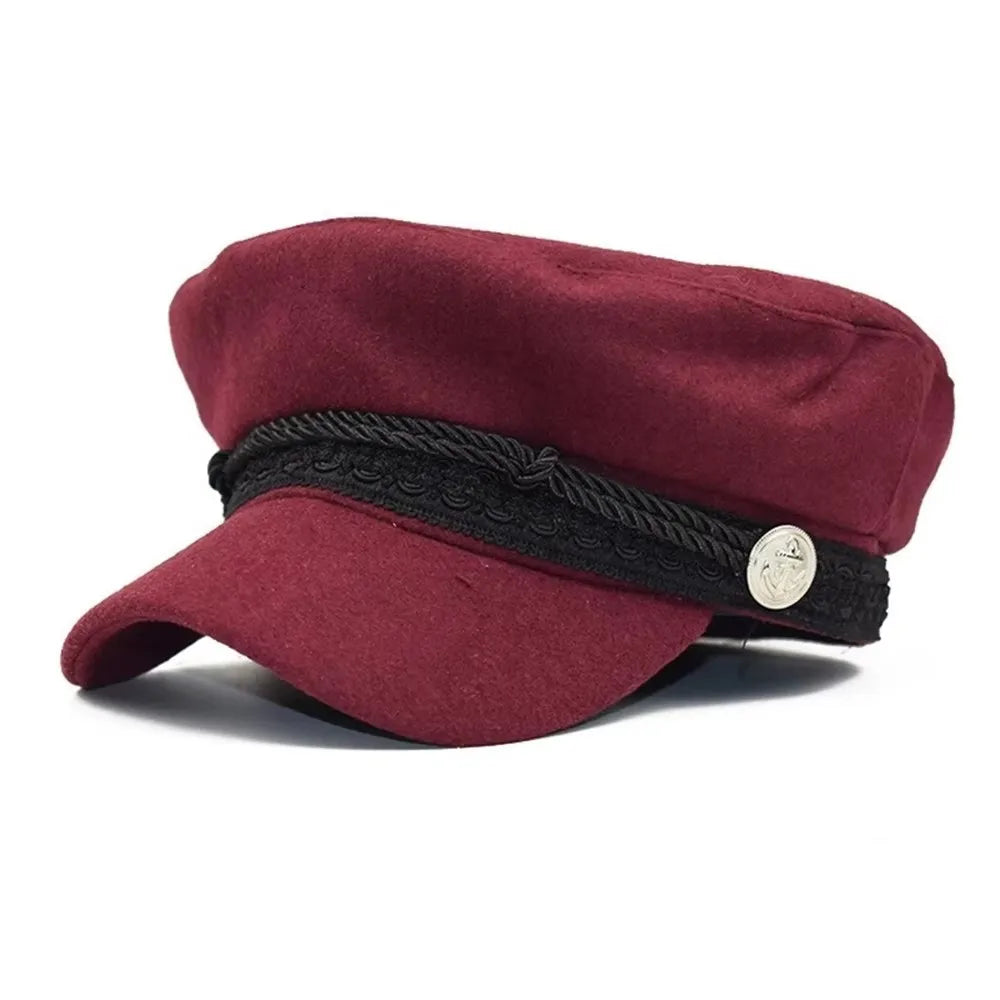 Classic Cotton Blend Military Baker Cap for Vintage Casual Everyday Fashion Style