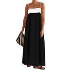 Strapless Patchwork Maxi Dress with Relaxed Contemporary Flowing Shape