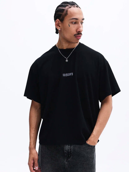 Oversized Gothic Cross Streetwear Tee With Anime-Inspired Dark Aesthetic