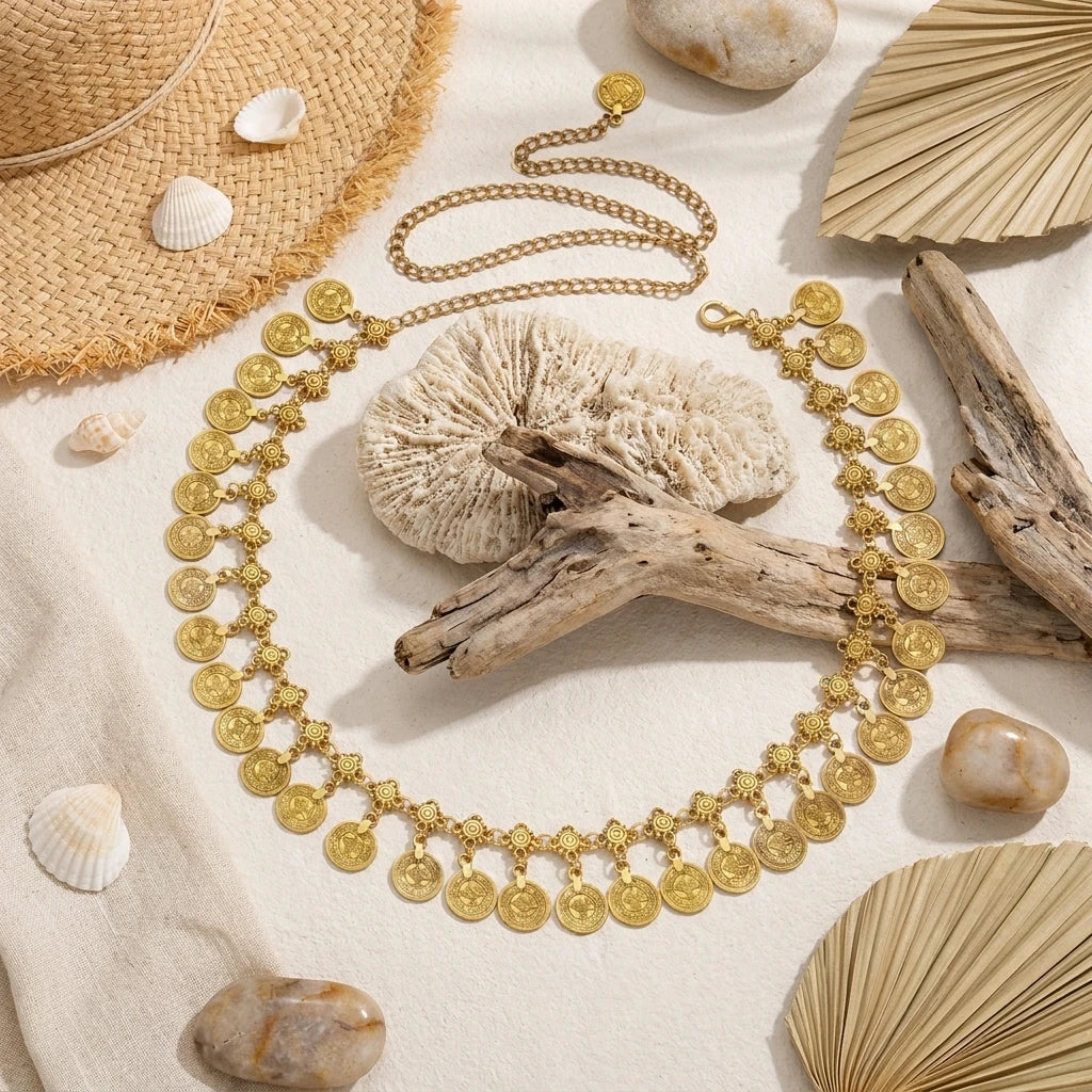Bohemian Coin Tassel Waist Chain for Festival and Free Spirited Styling
