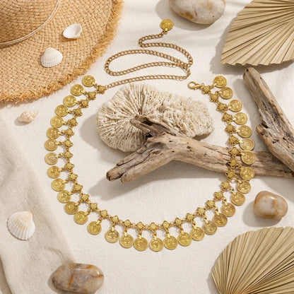Bohemian Coin Tassel Waist Chain for Festival and Free Spirited Styling