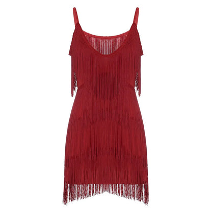Layered Fringe Knit Dress with Anime-Inspired Alternative Streetwear Style