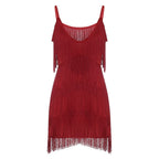 Fringe Tassel Sleeveless Mini Dress with Statement Textured Silhouette